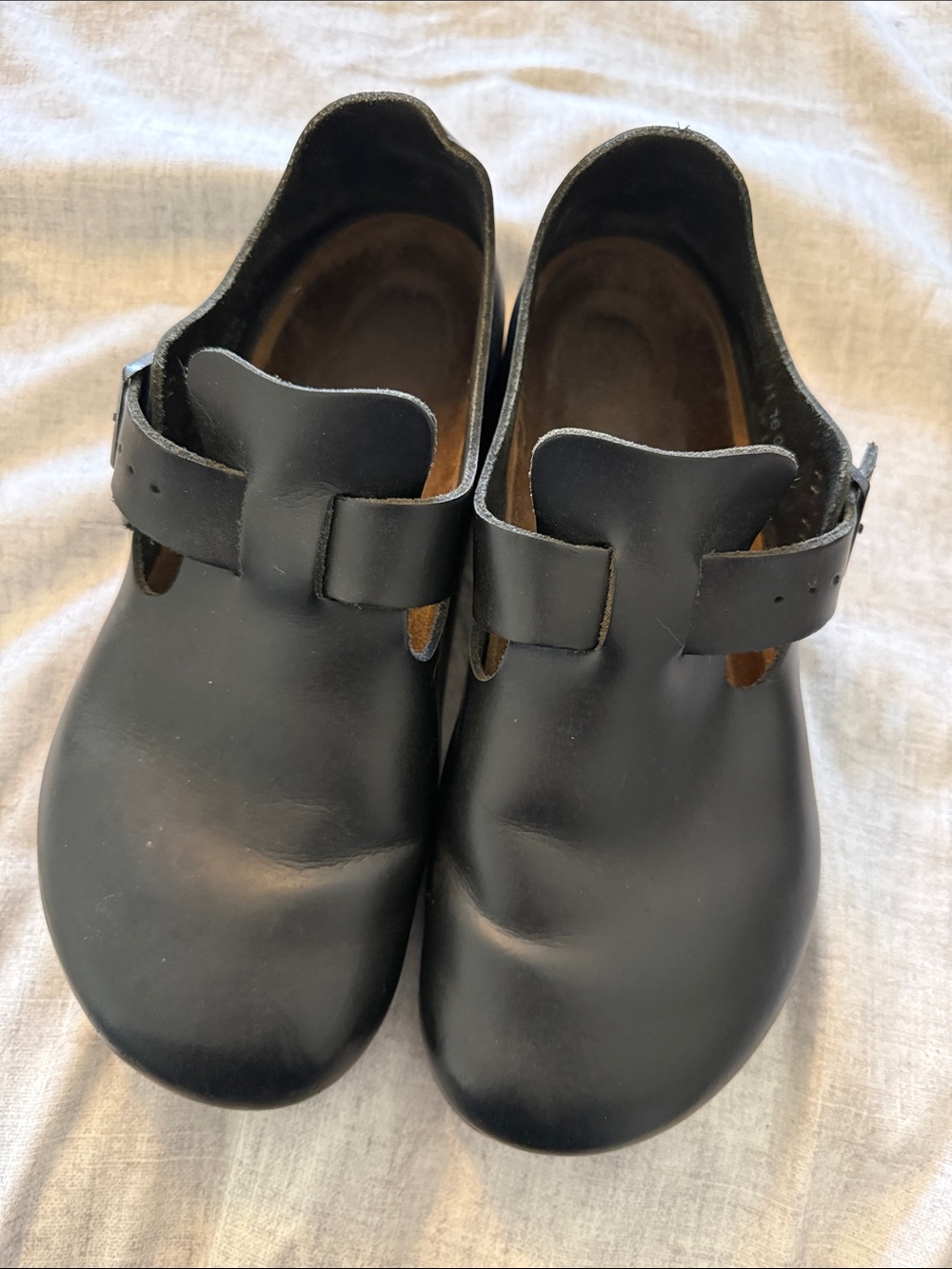 Birkenstock Black Leather Clog Sandals